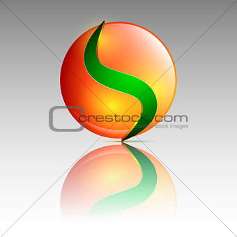 Orange and green circle logo