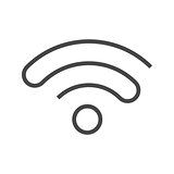 Wi FI Thin Line Vector Icon.