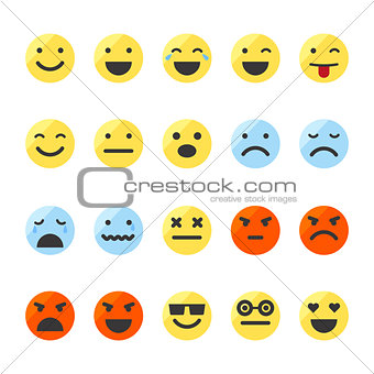Set of emojis on isolated white background.