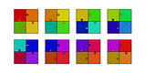 abstract colored puzzle set
