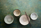 Empty ceramic bowls