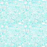 Line Contact White Seamless Pattern