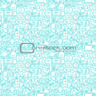 Line Contact White Seamless Pattern
