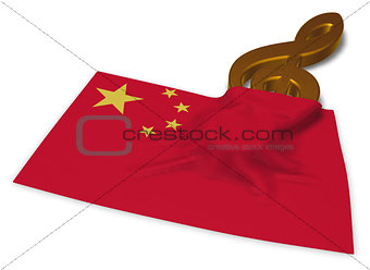 clef symbol symbol and flag of china - 3d rendering