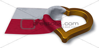 flag of poland and heart symbol - 3d rendering