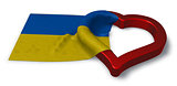 ukrainian flag and heart symbol - 3d rendering
