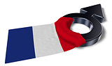mars symbol and flag of france - 3d rendering