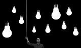 Man with a lightbulbs