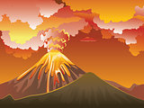 Cartoon Volcano Eruption