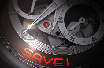 Save on Old Wristwatch Mechanism. 3D.