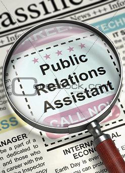 Public Relations Assistant Wanted. 3D.