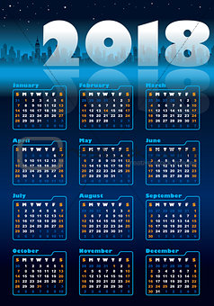 Calendar 2018 