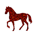 Horse farm mammal color silhouette animal