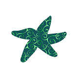 Starfish nautical color silhouette animal