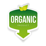 Organic green label with leaves