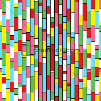 Colorful seamless pattern with rectangle mosaic shapes. Good for children design.