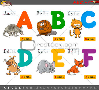 educational cartoon alphabet letters for learning