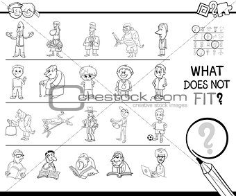 mismatched picture in a row coloring page