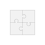Jigsaw puzzle blank vector 2x2, four pieces