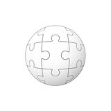 Jigsaw puzzle in the form of a circle. Vector