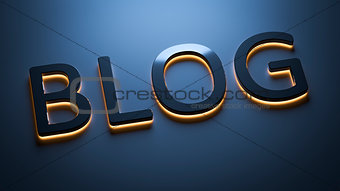 the word blog in neon lights