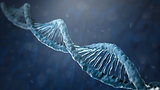 Concept of biochemistry with dna molecule on blue background 