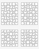 four different white puzzles