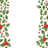 Christmas holly branch border. EPS 10 vector