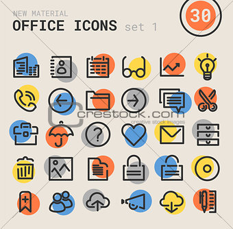Office bold linear icons