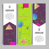 Abstract vector geometric design banners templates