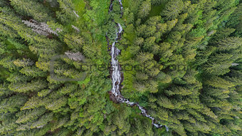 Waterfall Tumultuous (Cascada Zbuciumata). Fagaras Mountains, Ro