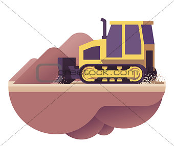 Vector bulldozer icon