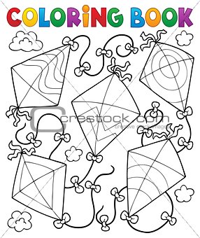 Coloring book flying kites