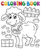 Coloring book sheep theme 3