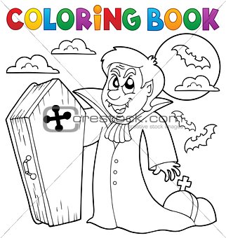 Coloring book vampire theme 4