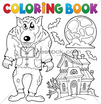 Coloring book werewolf theme