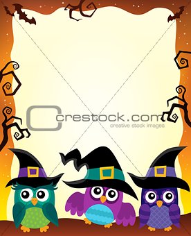 Halloween image with owls theme 1