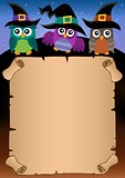 Halloween parchment with owls theme 1