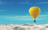 Man in a hot air balloon yellow 