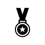 Medal icon vector.