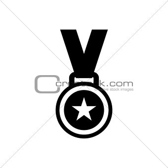 Medal icon vector.