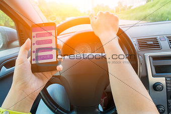 Driver keeps smartphone with correspondence