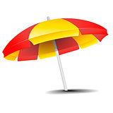 isolated Beach Umbrella 