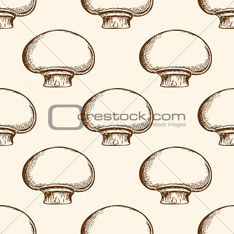 Pattern with champignon mushrooms