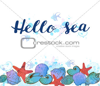 Background with sea shells