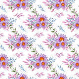 Pattern with violet flowers