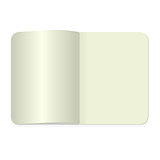 Top view notepad template. Vector realistic blank magazine or book spread on white background.