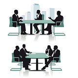 Business conference discussion, illustration