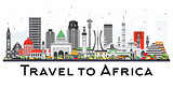 Africa Skyline with Famous Landmarks.