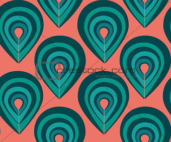 Abstract pattern with peacock feathers elements